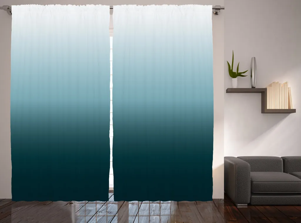 Rideau décoratif pour chambre bleu sarcelle, rideau large 280x225 cm