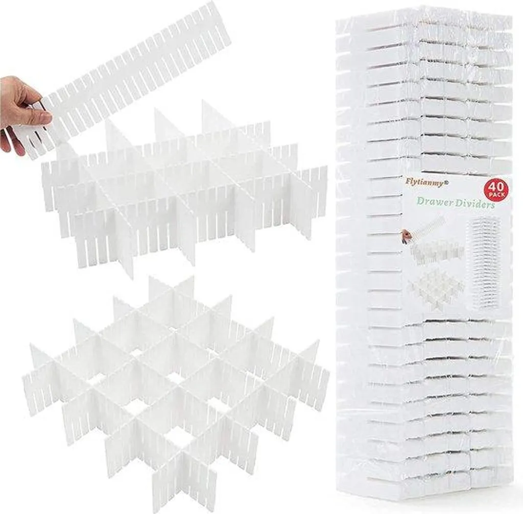 Rangement en tissu gris clair pour sous-vêtements et vêtements - 4 pièces