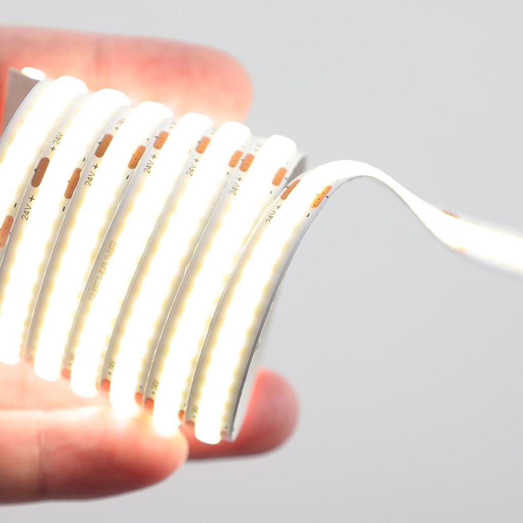 COB LED Streifen 5m 24V Warmweiß 3000K, CRI90 selbstklebend Produktbild 