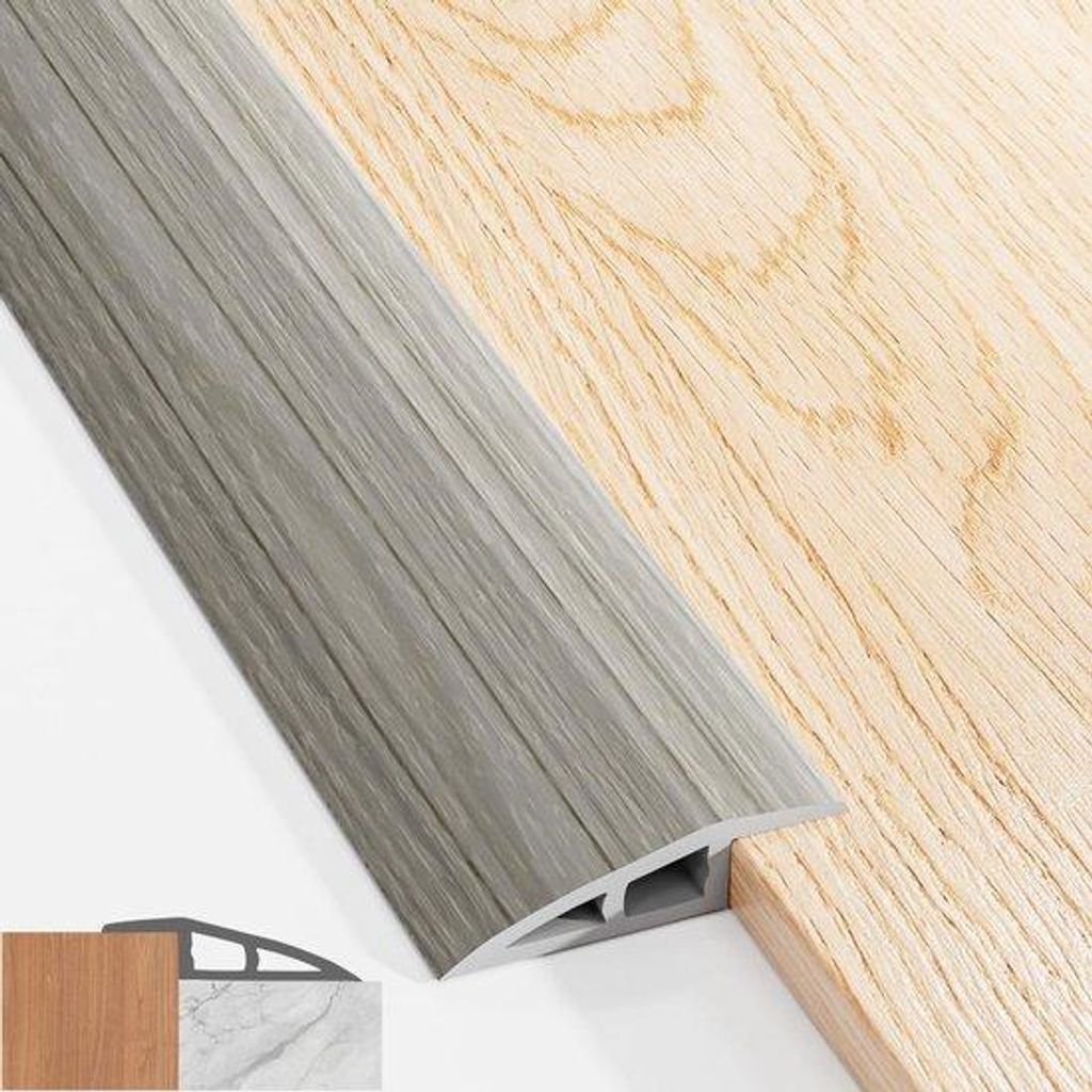 Selbstklebendes Übergangprofil, 100x5cm PVC-Übergangprofil, Höhenverstellung, Liste für 5mm bis 10mm, wasserdichtes Übergangprofil, Übergangp...