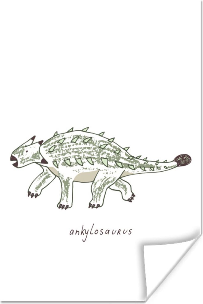 MuchoWow Poster Kinderzimmer - Dinosaurier - Ankylosaurus - Jungen - Mädchen - Kind 60x90 cm - Wanddekoration