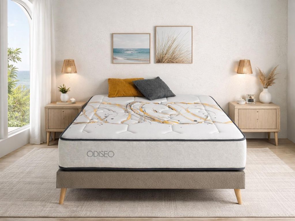 Taschenfederkernmatratze SONHO ODISEO SPRING LATEX 90x180 cm – Höhe 31 cm mit 2 cm Latex auf jeder Seite