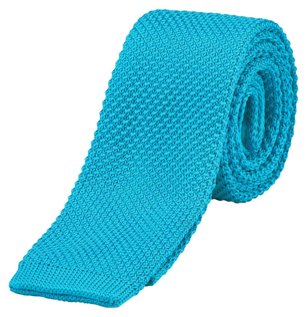 DonDon schmale Strickkrawatte 5 cm - türkis