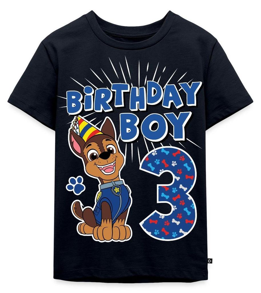 Spreadshirt Paw Patrol Chase 3 Jahre Alt 3. Geburtstag Kinder Premium T-Shirt, 134/140 (8 Jahre), Navy