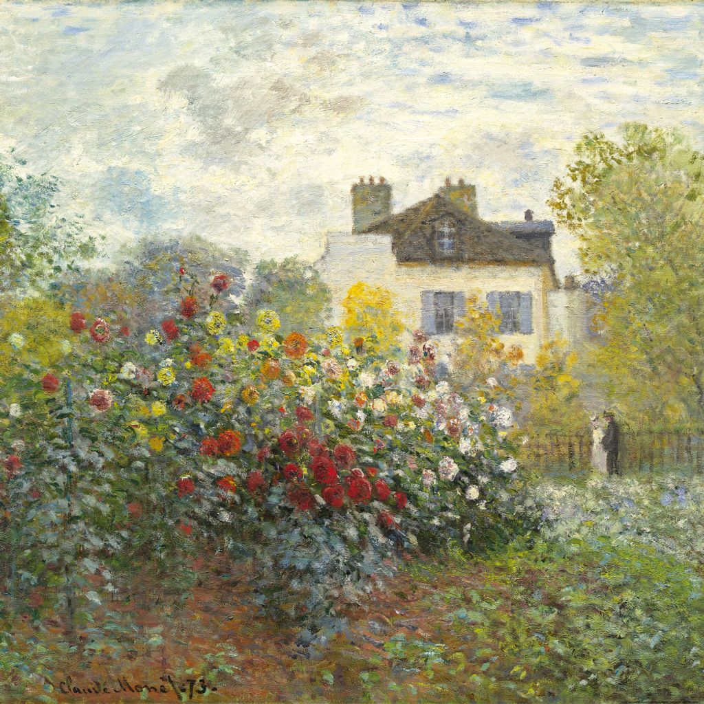 Claude Monet Kunstdruck Bild - Der Garten Des Künstlers In Argenteuil, 1873 (100 x 100 cm)