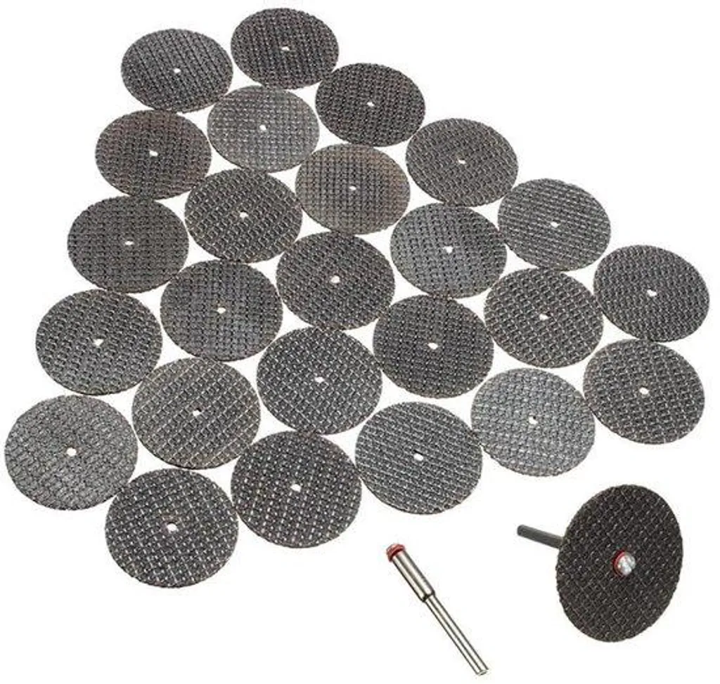 Kit de 25/100 Disques de Coupe 32mm pour Bricolage Modélisme - Tige Inclus