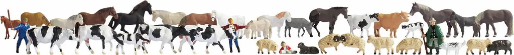 NOCH 16049 Mega-Spar-Set Animaux : 36 figurines miniatures HO 1/87