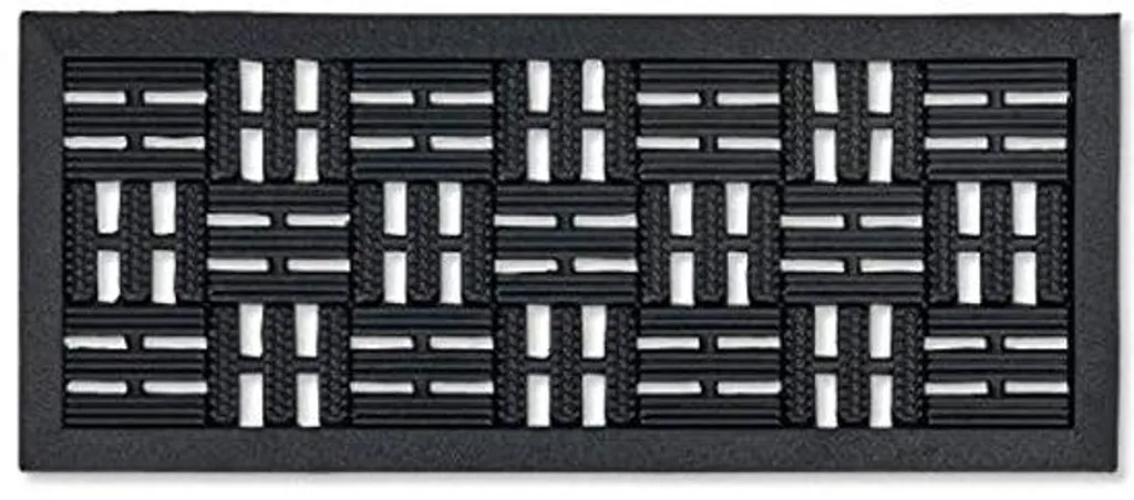 Tapis caoutchouc d'extérieur 25x60 cm noir résistant épaisseur 6mm