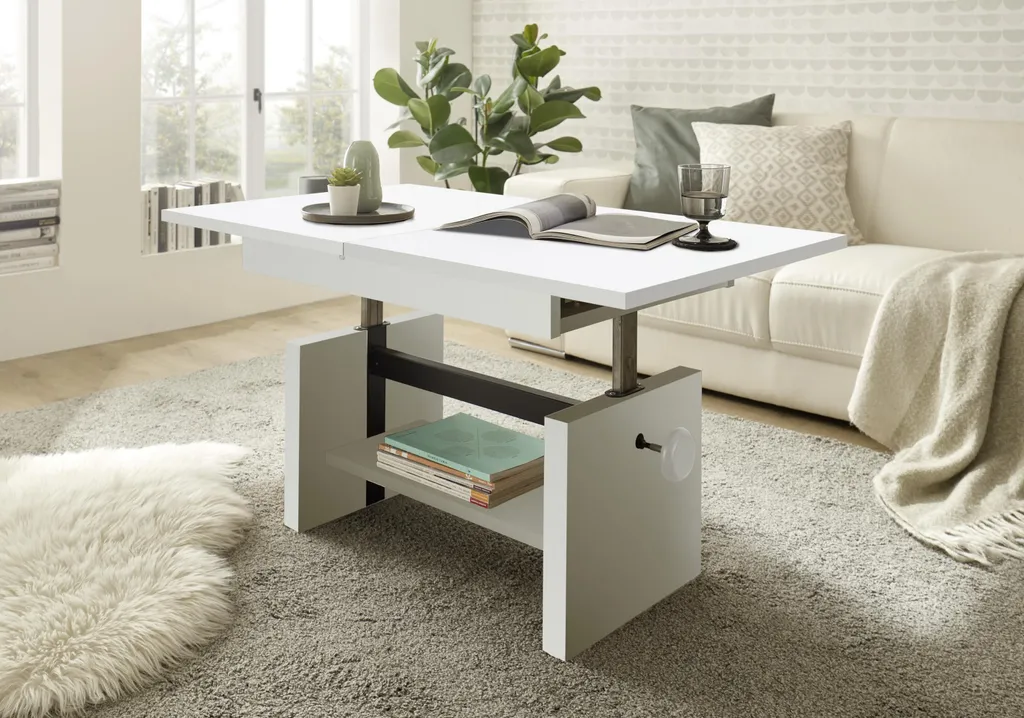 Grande Table de Salon Blanche Bruni - Table Basse Rectangulaire 150cm - 3
