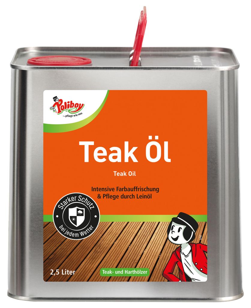 Poliboy Teak Öl für alle Harthölzer - intensive Produktbild 