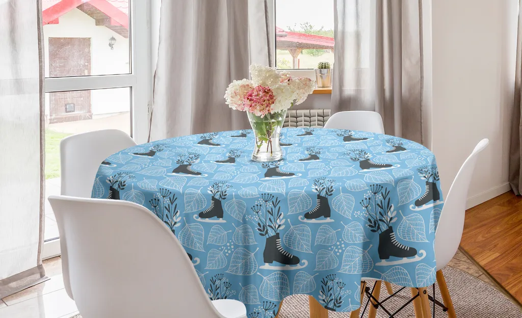 ABAKUHAUS Copertura Tavola Rotonda 150 cm - Design Inverno Blu