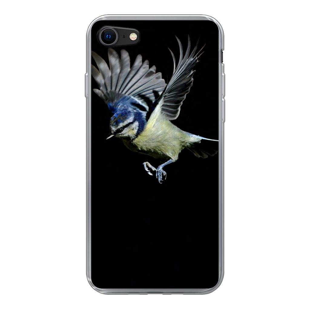 MuchoWow Handyhülle Schutzhülle Hülle für iPhone SE 2022 Vogel - Federn - Porträt Silikon Softcase Handy Hülle - Schutzhülle