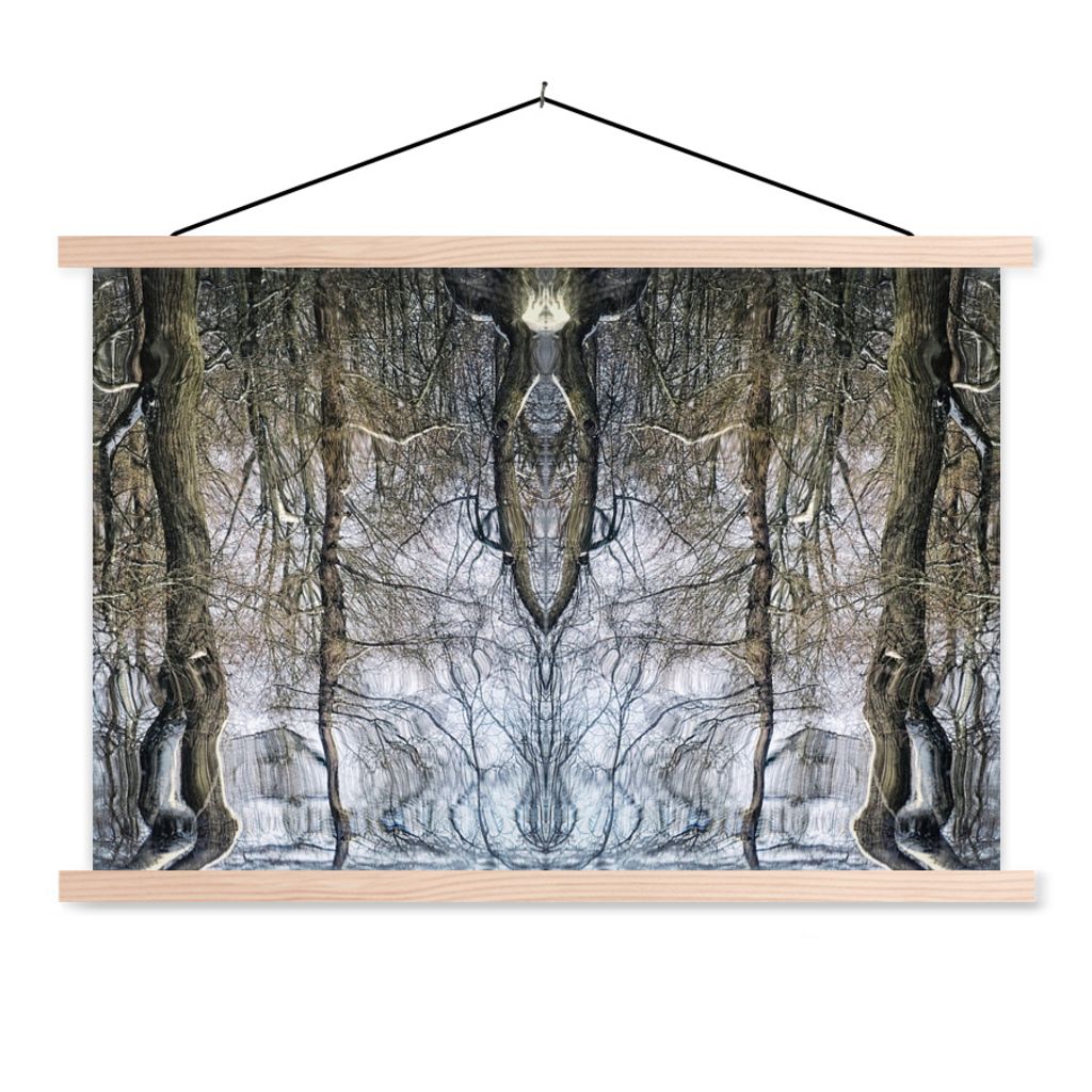 MuchoWow Textilposter Baum - Kunst - Psychedelisch 60x40 cm mit holzfarbenen Rahmen - Bilder