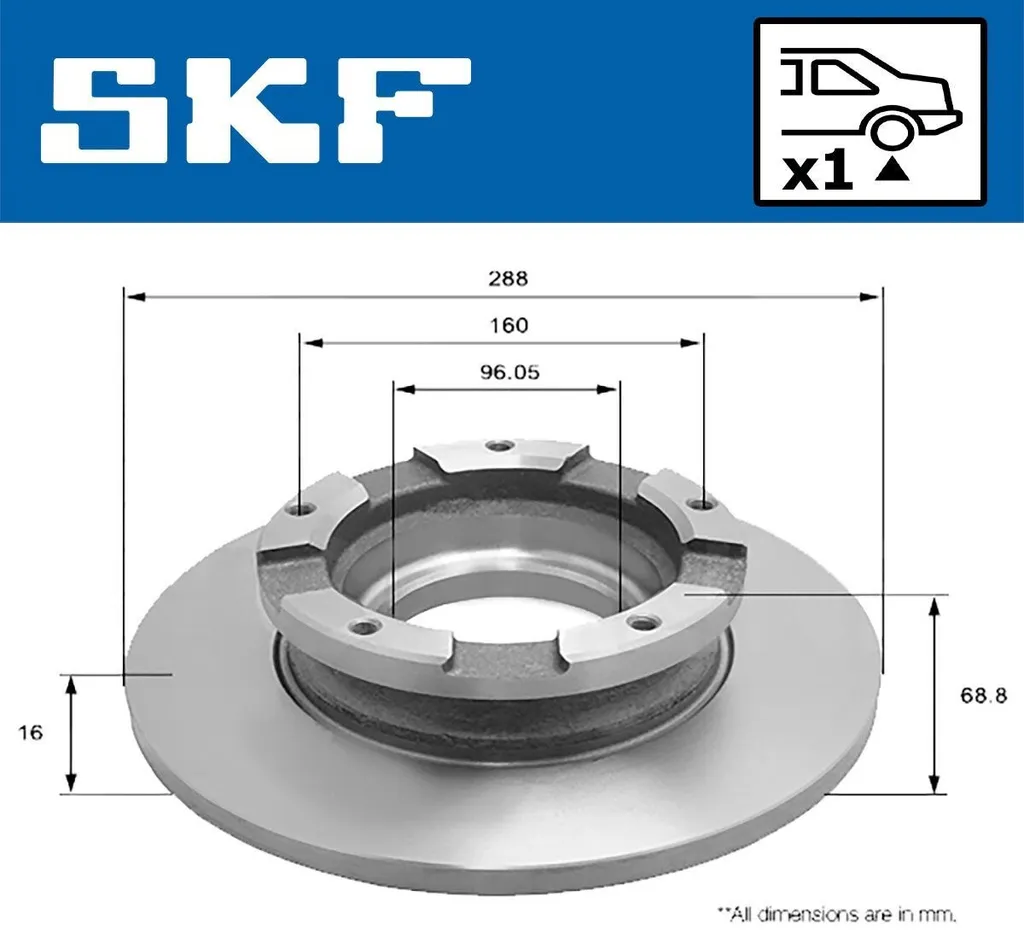 Solution Freinage : Disques SKF VKBD 90258 S1 pour Transit V363 Bruyant - 2
