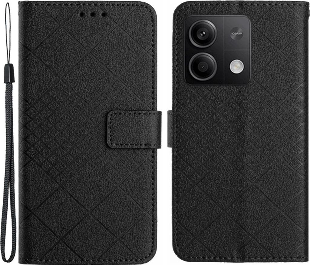 Xiaomi Redmi Note 13 4G Hülle - Coverup Rhombus Klapphülle - Schwarz
