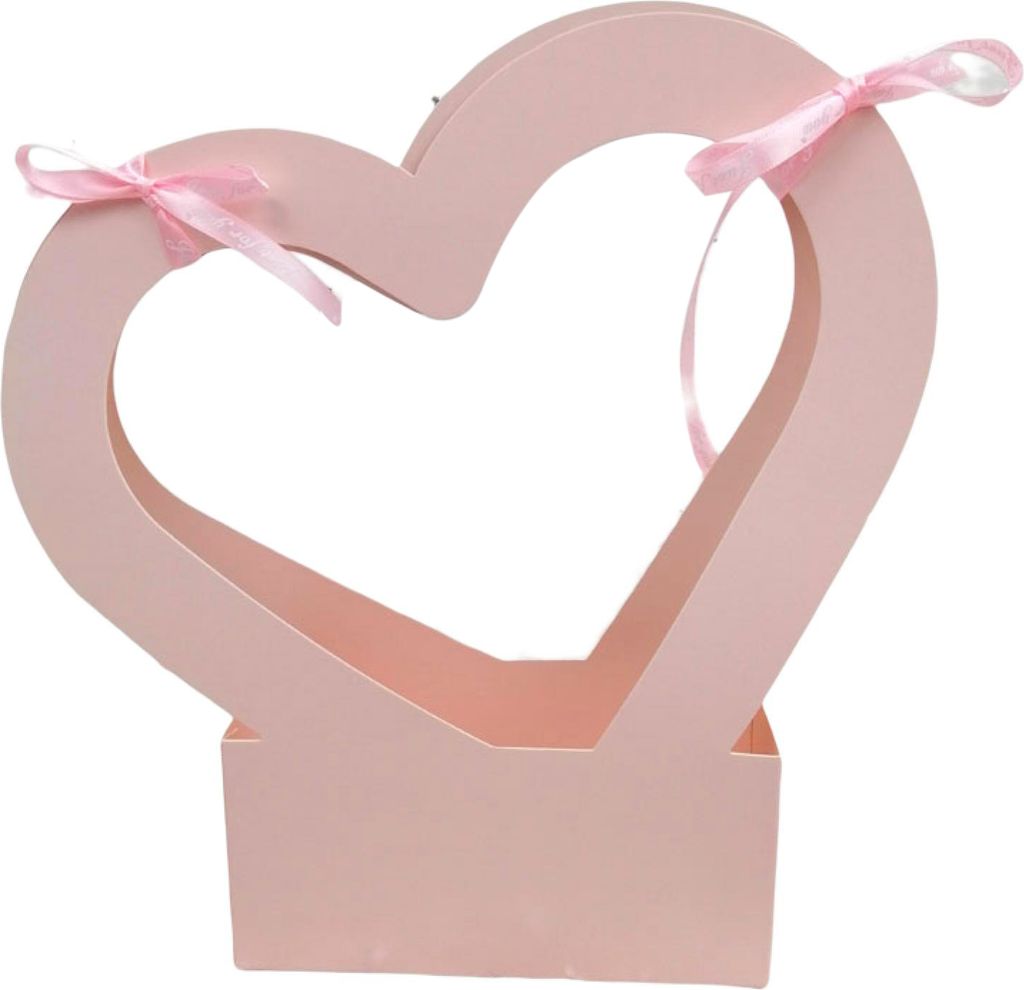 Hollow Heart Form Blumenverpackung Box Handy Decorative Elegante DIY Blumenkorb Urlaubsvorräte-Rosa