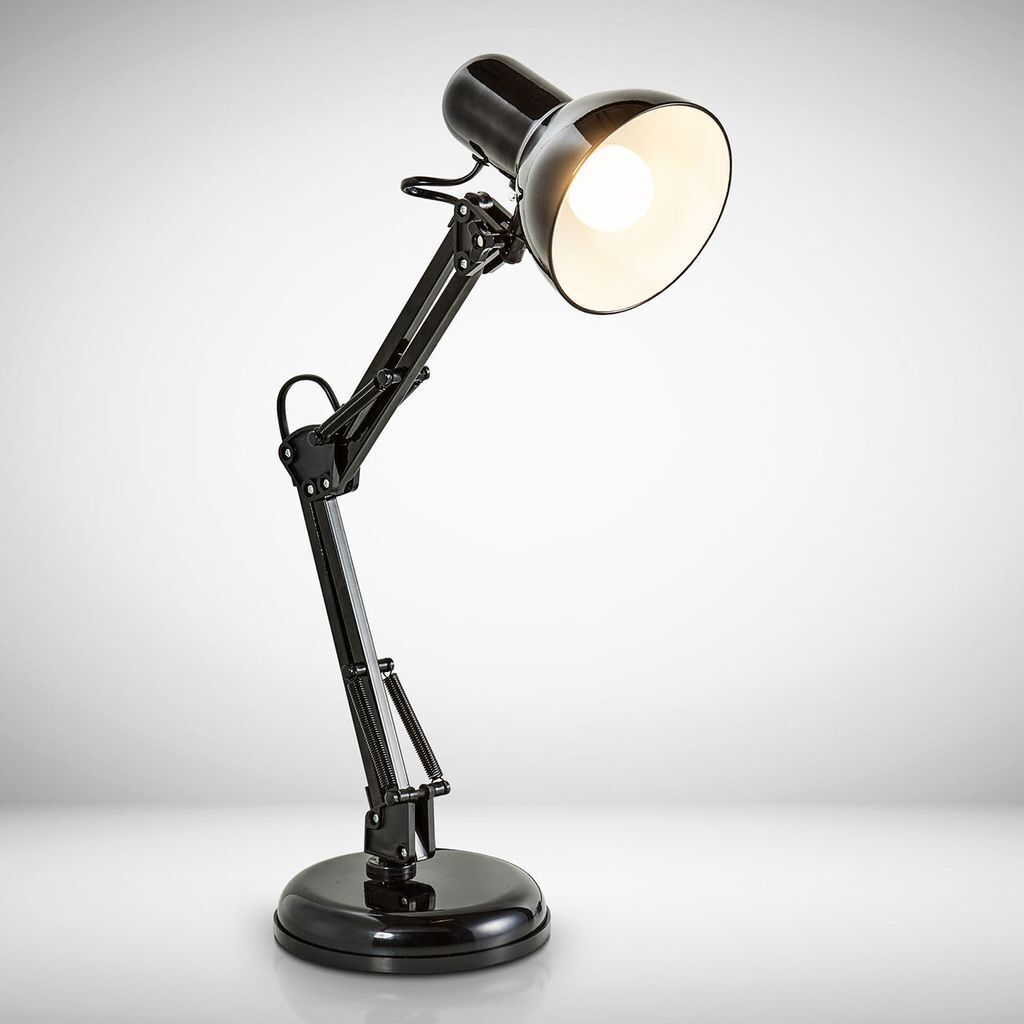 LED Tisch-Lampe schwarz Metall Retro Schreibtisch-Leuchte drehbar & schwenkbar