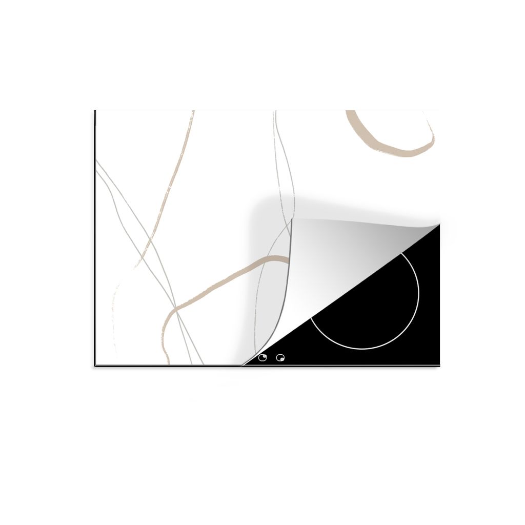 KitchenYeah Herdabdeckplatte Abstrakt - Minimalismus - Linienkunst , 57x51cm, Küche Deko, Glaskeramikkochfeld Herdabdeckung, Abdeckplatte fùr K...