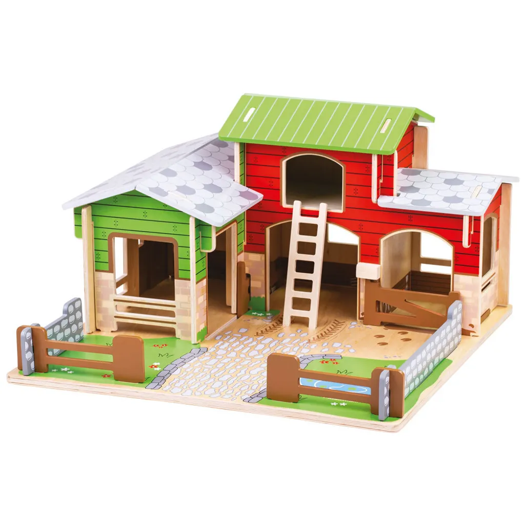 Jouet Ferme Cobblestone en bois pour stimuler l'imagination des petits