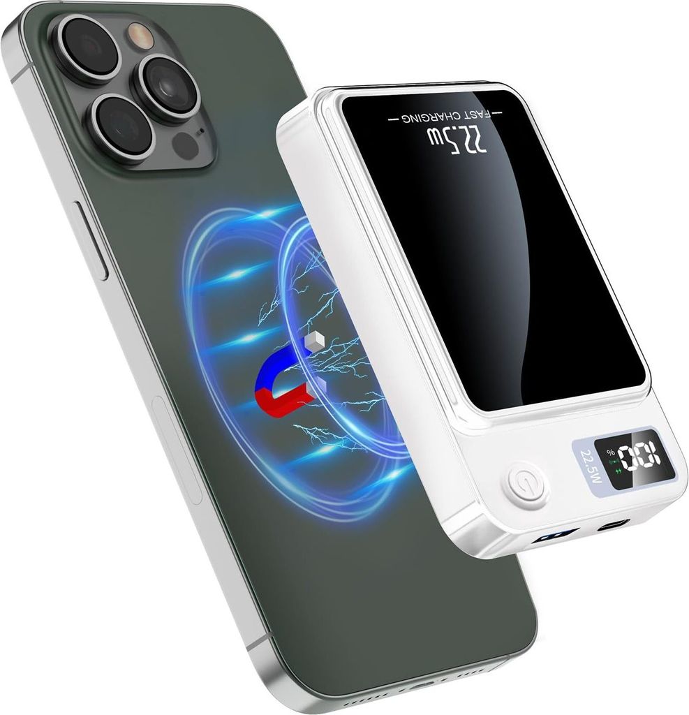 Magnetische Powerbank kabellos, 10000mAh PD 22,5 W Produktbild 