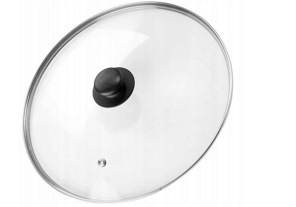 Universal Glasdeckel 32cm für große Pfannen & Woks – Hitzebeständig bis 200°C – Mit Dampfauslass & Edelstahlrand – XXL Ersatzdeckel spül...
