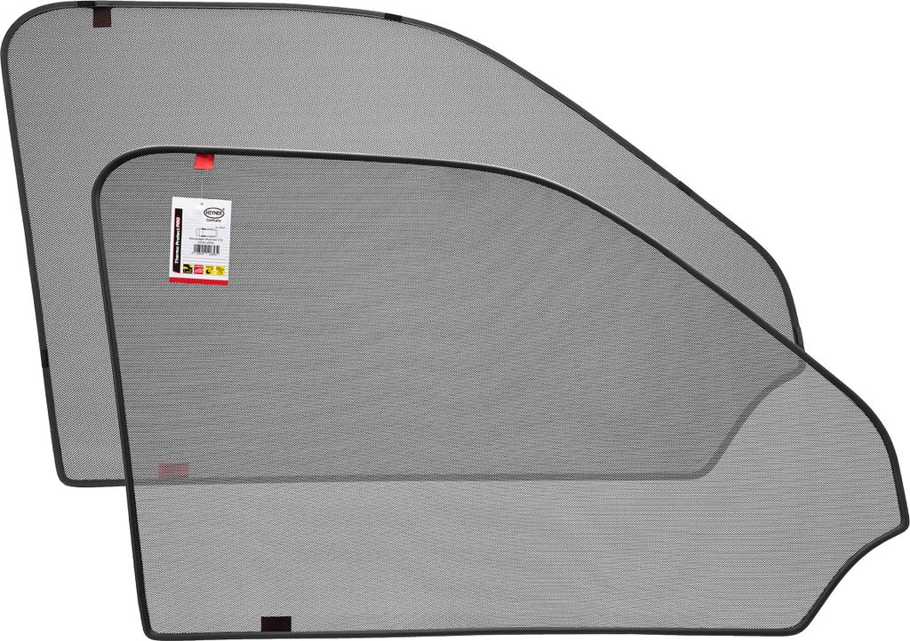 HEYNER Sonnenschutz für VW Multivan T5 Frontscheiben – passgenau, mit Magnethalterung, 2-teiliges Set, grau, inkl. Klebemagnete