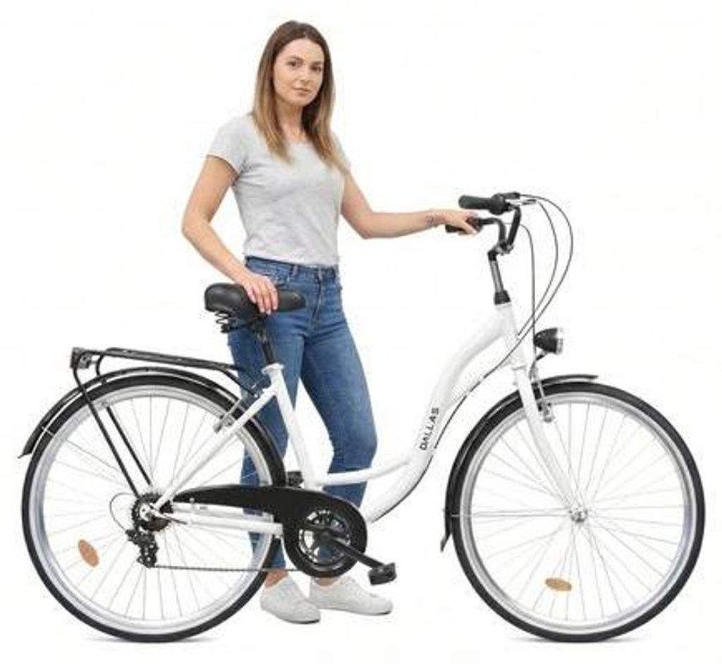 Rower Dallas City 28" 7spd - biały z czarnym Zdjęcie produktu 