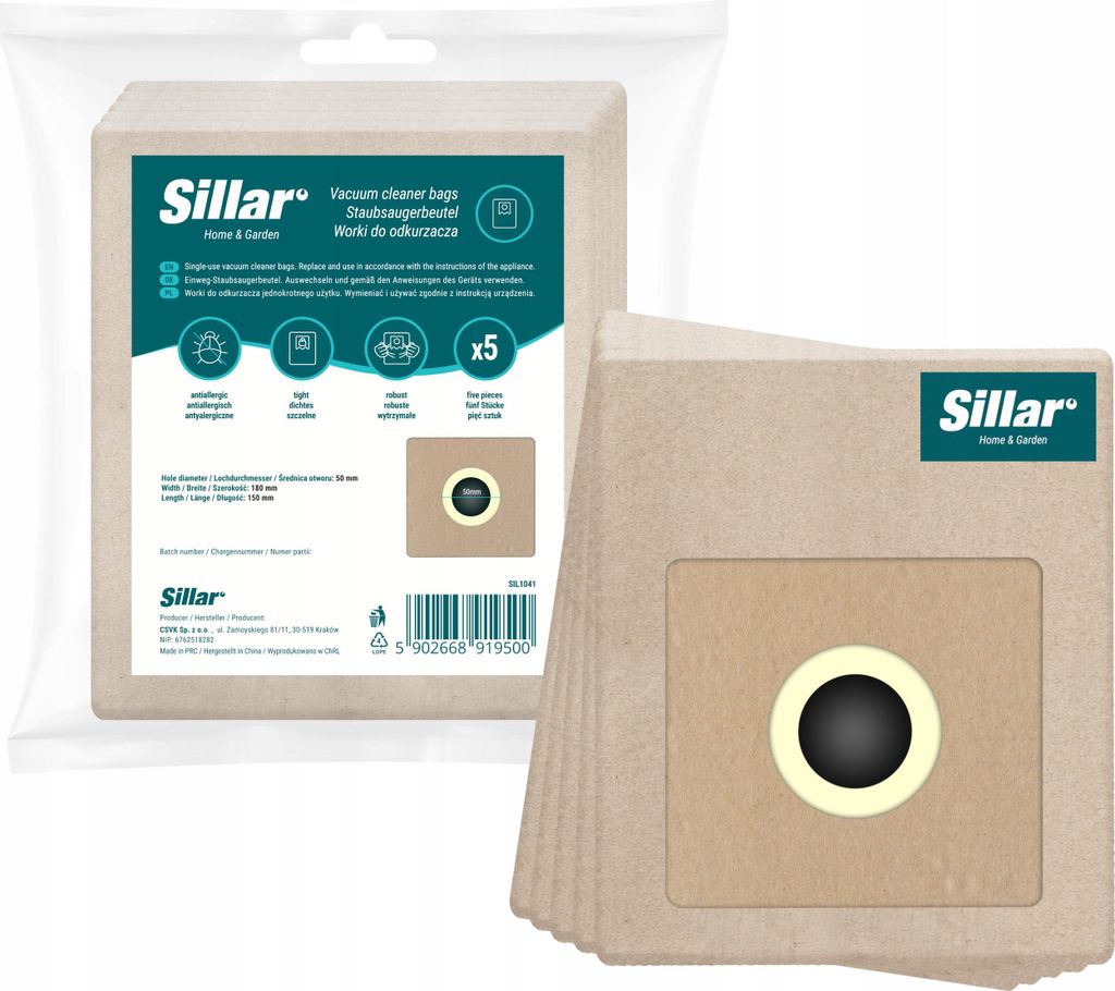 Sillar 5x Staubsaugerbeutel für Dirt Devil M3210 Popster DD7014-7 DD7014-8 Papierbeutel