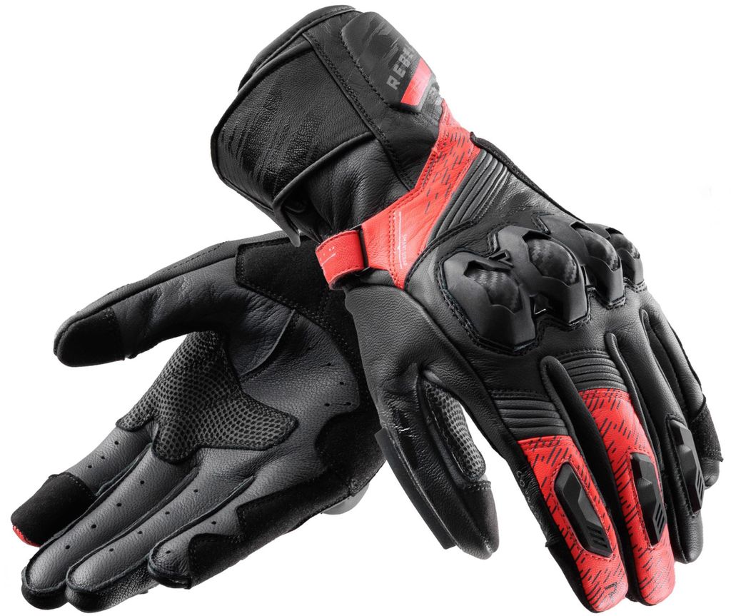 Rebelhorn Viper Motorrad Handschuhe, schwarz/grau/rot, M