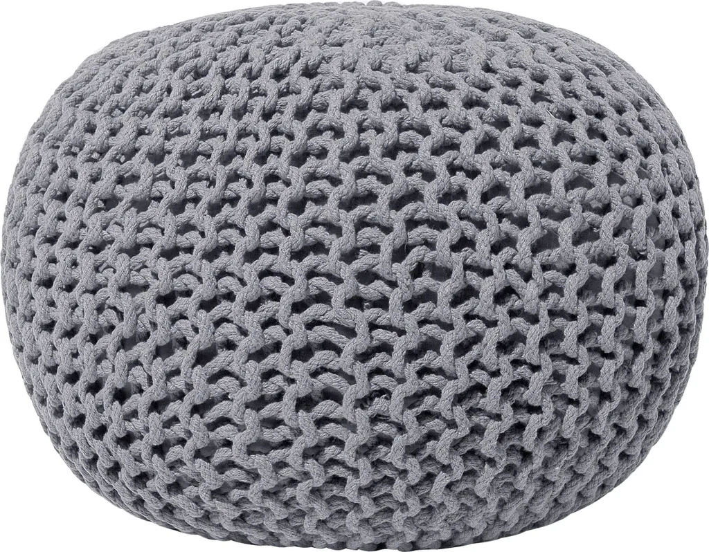 Petit Siège d'Appoint Gris Foncé Ø50 cm - Pouf Coton Anti-Encombrement