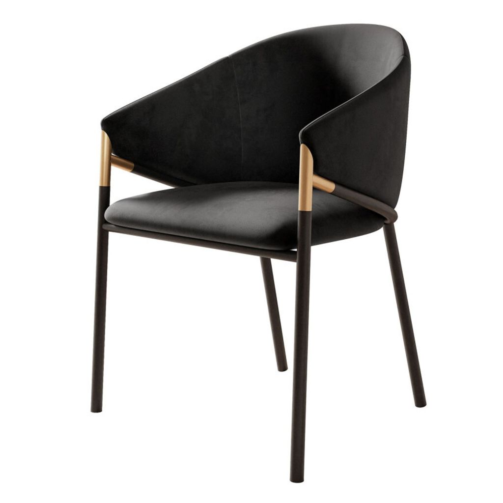 Polsterstuhl FANCY, Bluvel Schwarz 19 / schwarze Beine