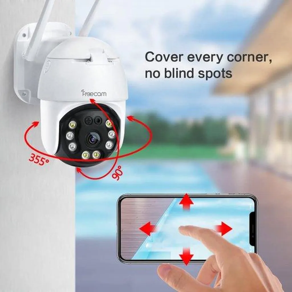 Caméra de surveillance extérieure WiFi motorisée avec détection de mouvement