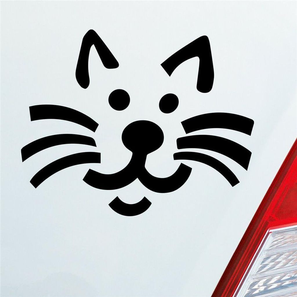 Auto Aufkleber Katze Cat Animal Tier Süß Mieze 10x8 cm Schwarz Glanz Sticker Heckscheibenaufkleber