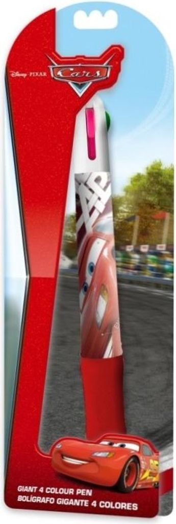 Kids Euroswan | Jumbo Kugelschreiber Disney Cars - 4 Farben - Robuste Konstruktion - Ideal für Geschenke