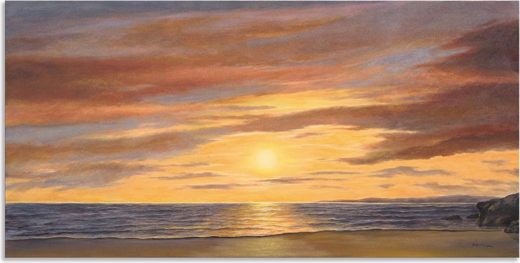 ARTland Wandbild Alu für Innen & Outdoor Sonne am Strand Größe: 40x20 cm