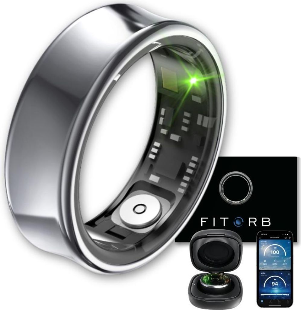 Fitorb Smart Ring Pro - Neptun Grau Gr. 10. Fitness- & Gesundheitsring, Schlaf- & Aktivitätstracking. Temperatur, Stress, Schritte