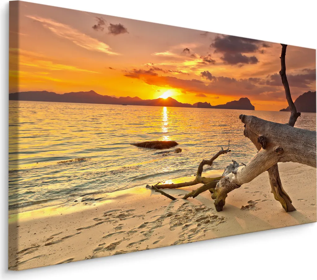 Quadro Mare Tramonto 120x80 cm - Decorazione Parete XXL Effetto WOW