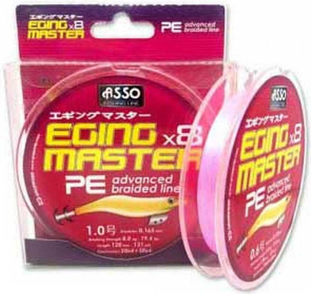Asso 8x Eging Master 120 M Geflochtene Schnur Durchsichtig 0.210 mm Durchsichtig 0.210 mm