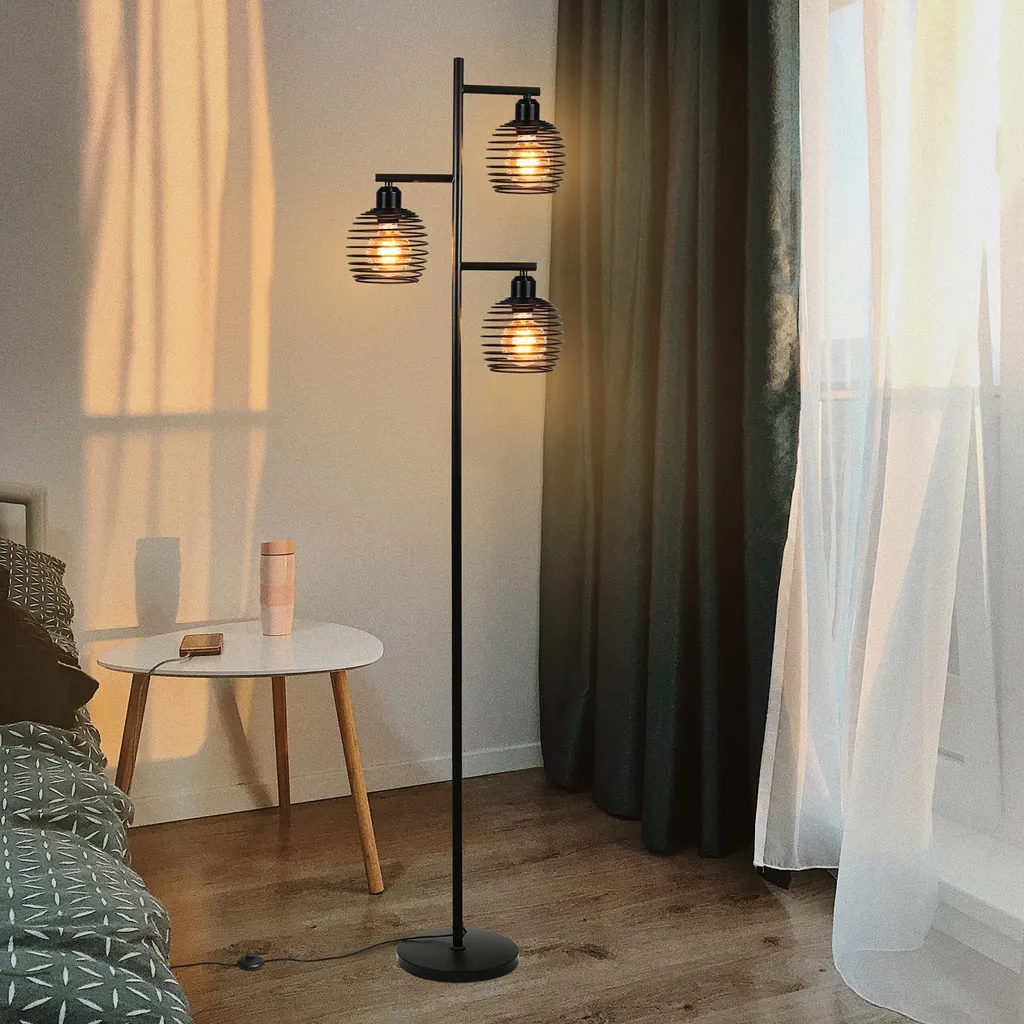 Lampe à poser 3 flammes style rétro pour éclairage d'ambiance de salon