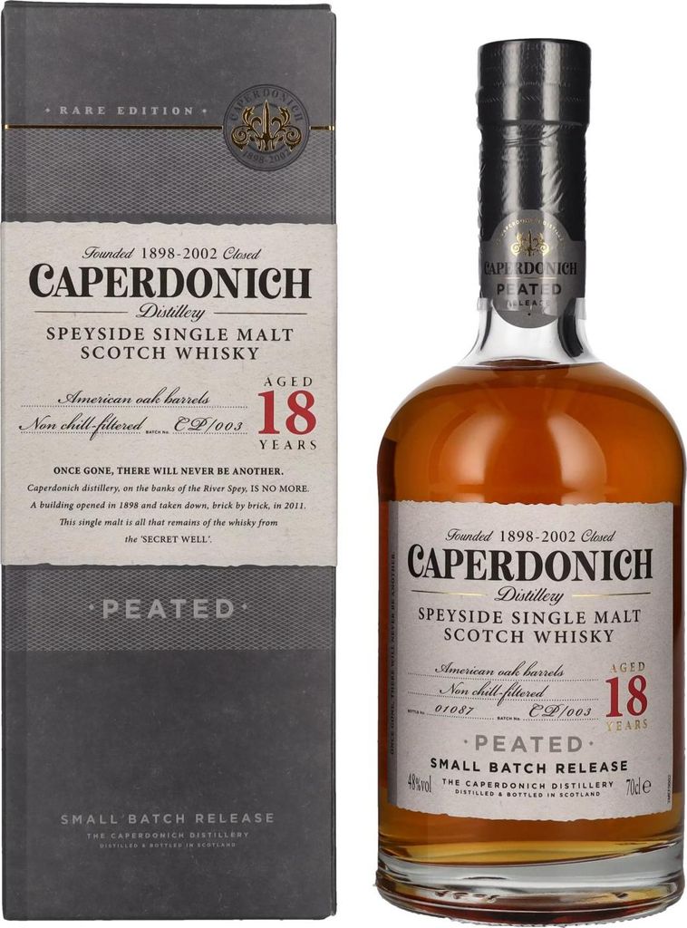 Caperdonich 18 Years Old PEATED Speyside Single Malt Scotch Whisky # 003 48% Vol. 0,7l in Geschenkbox