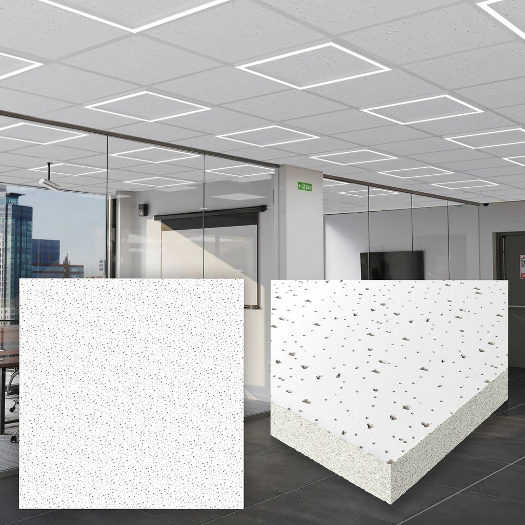 10er-Set CALGARY | Mineralfaserplatte | 62x62cm | Weiß | Produktbild 