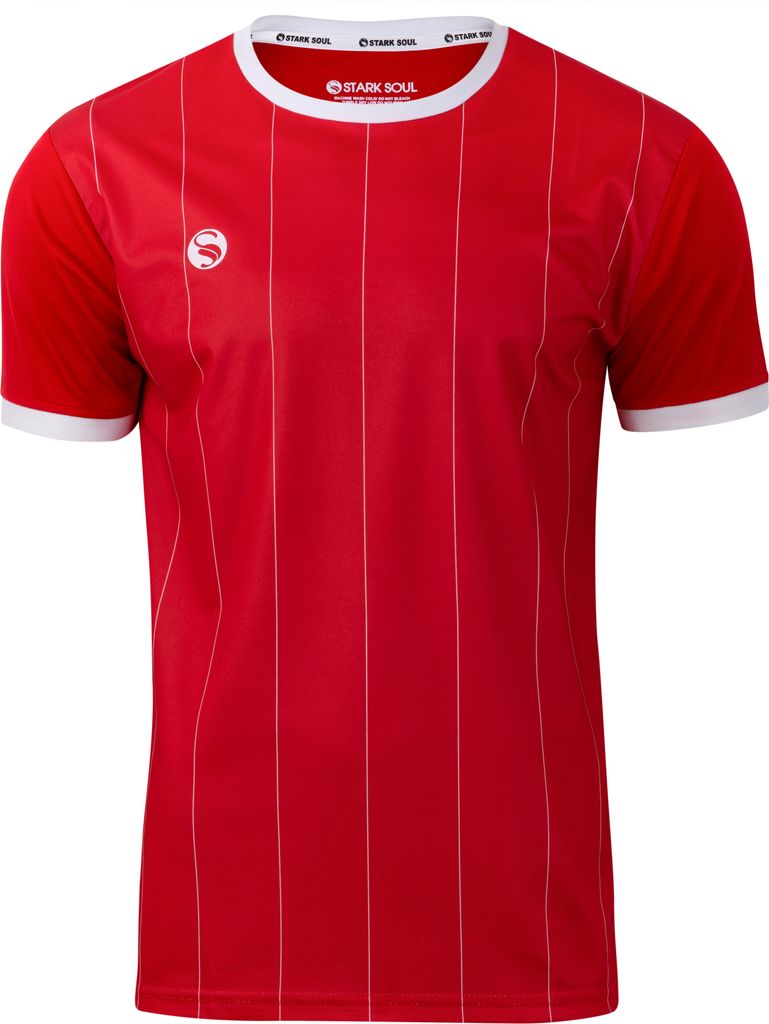 Stark Soul Sport T-Shirt "Pinstripes", Trainingsshirt, Trikot, Herren – Rot/Weiß - Gr: XXS