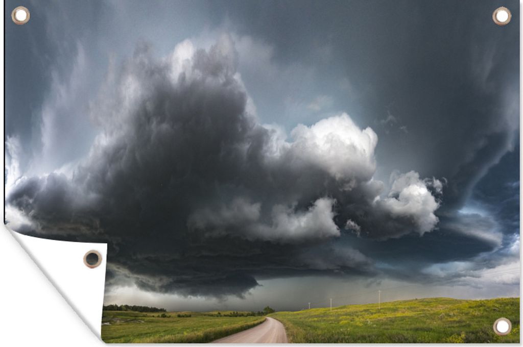 MuchoWow 90x60 cm Outdoor-Poster Gartendeko Sichtschutz Garten Poster für den Garten Gewitterwolke in Wyoming