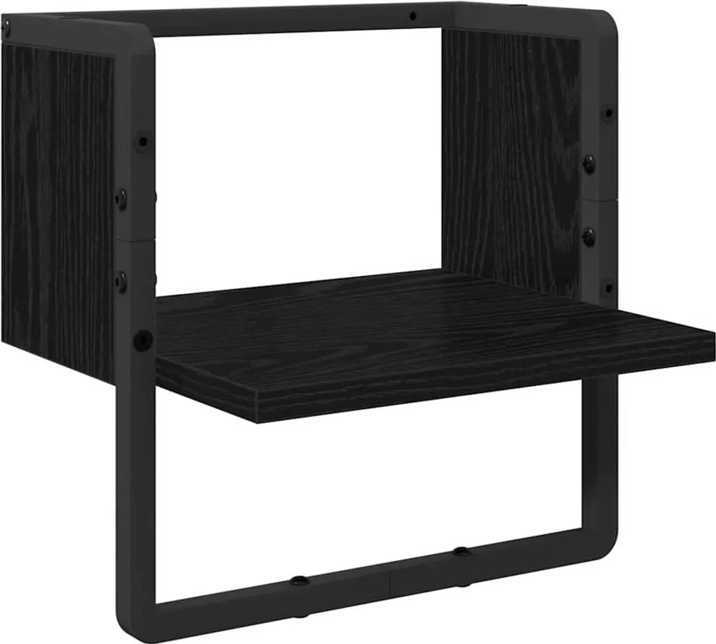 Mensola da Parete Cubo Rovere Nero 30x25x30 cm | Arredo Casa Chic