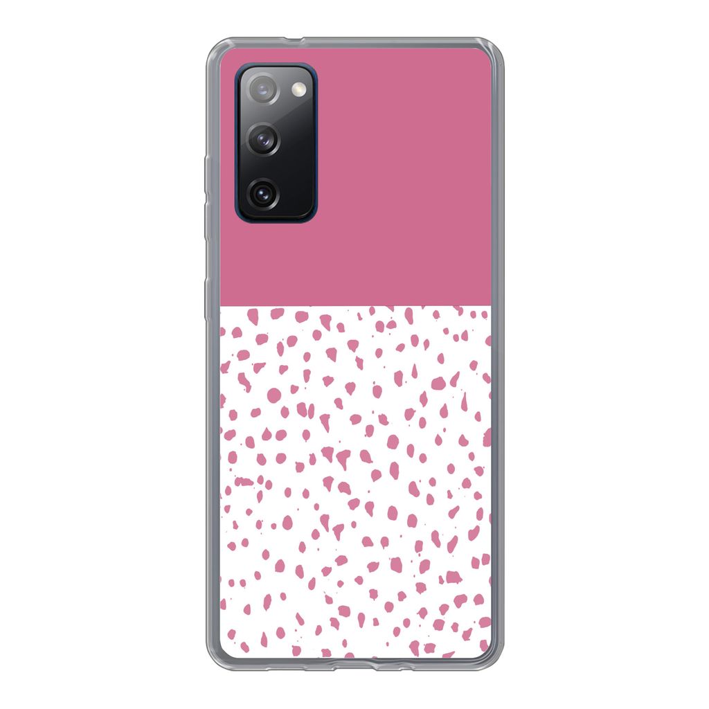 MuchoWow Handyhülle Schutzhülle Hülle für Samsung Galaxy S20 FE Punkte - Rosa - Muster Silikon Softcase Handy Hülle - Abdeckung