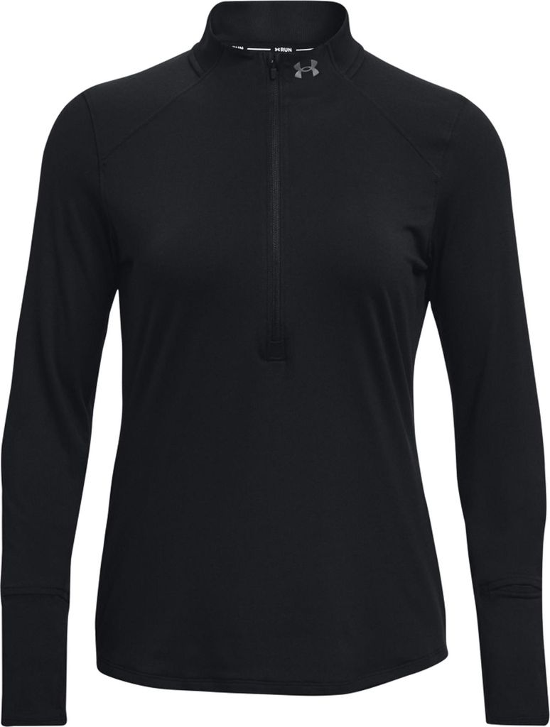 UNDER ARMOUR Qualifier Run 2.0 1/2-Zip langarm Laufshirt Damen 001 - black/black/reflective XS