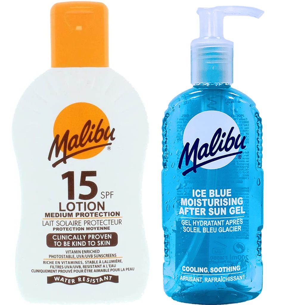Malibu Wasserfester Balsam LSF 15 200 ml + After Sun Gel 200 ml