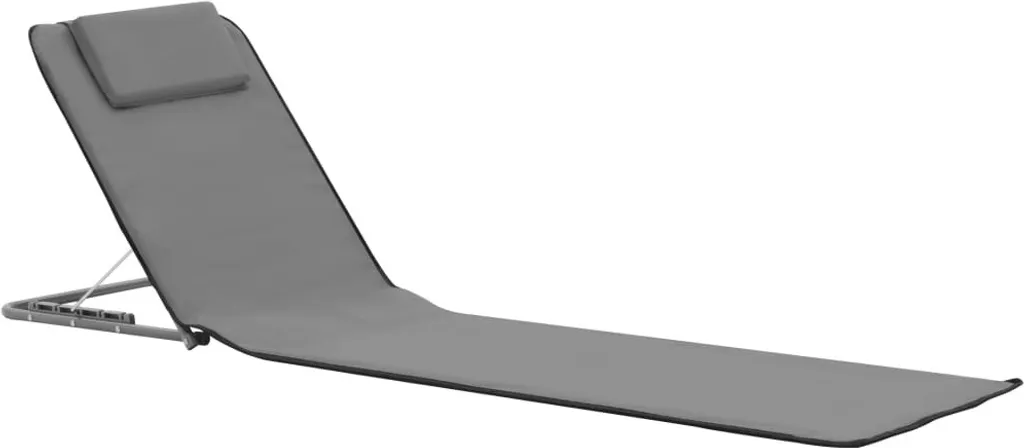 Matelas de Plage Pliable 2 Pièces Gris - Acier Robuste vidaXL