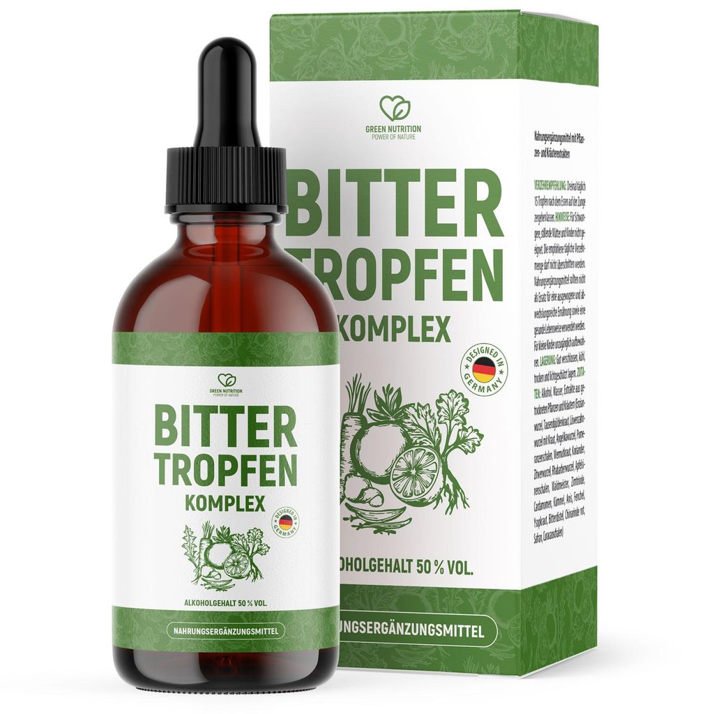 Green Nutrition Bittertropfen - natürliche Bitterstoffe aus über 20 Kräutern und Wurzeln - 1x