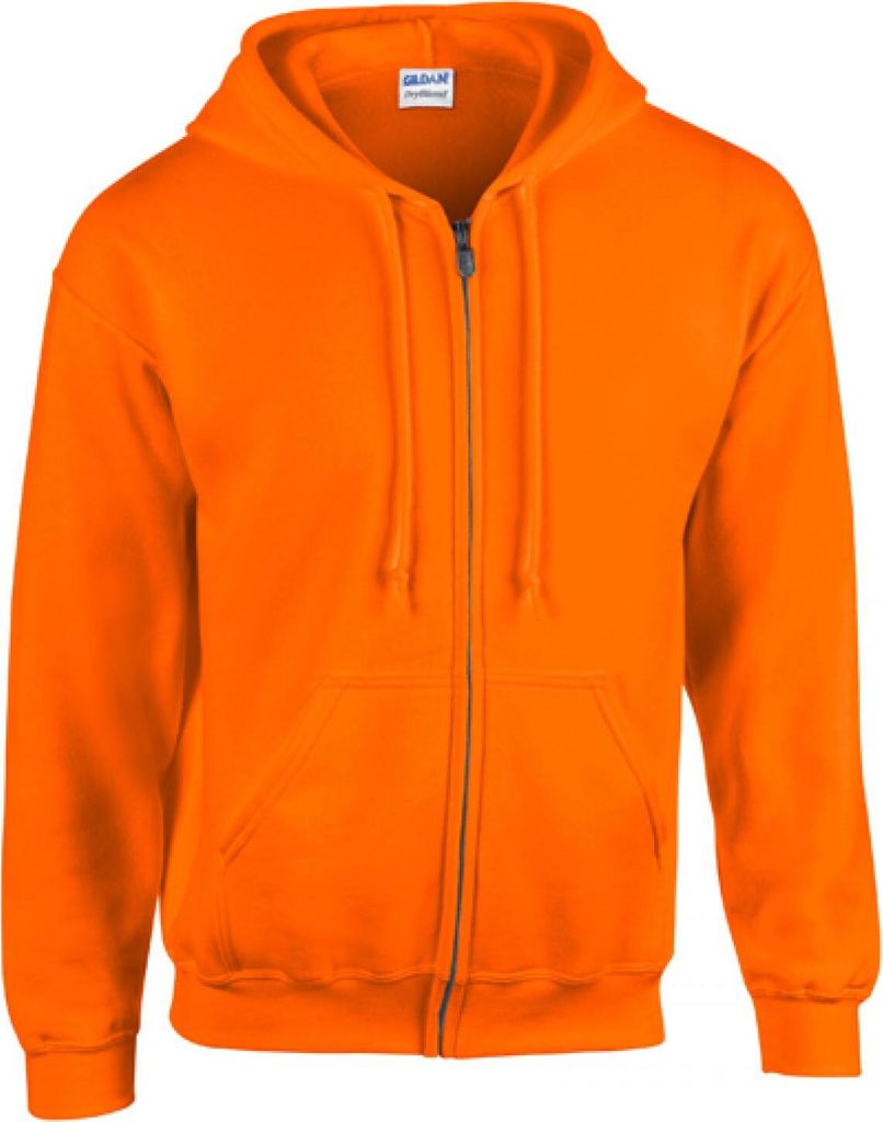Gildan 18600 | Heavy Blend Full Zip Hooded Sweatshirt - Farbe: Safety Orange - Größe: S